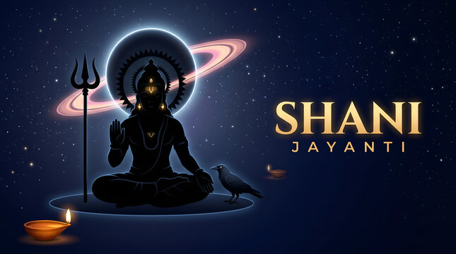 Shani Dev Cosmic Silhouette for Shani Jayanti