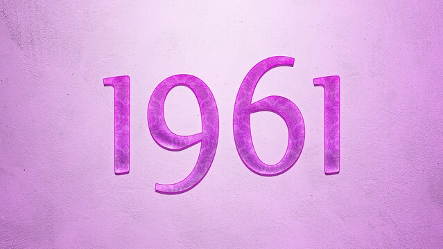 Purple text effect of number 1961 on light background.	
