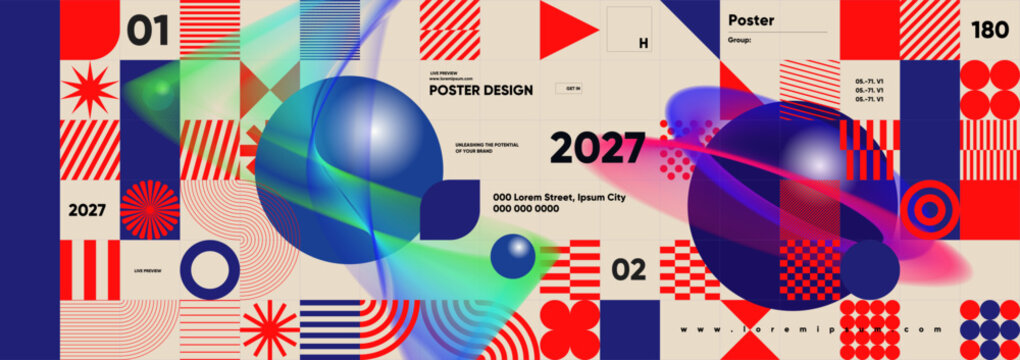 An abstract geometric design featuring bold colors and dynamic shapes, creating a modern and futuristic aesthetic. Perfect for posters, branding, and digital art projects.
