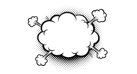 Vintage comic book explosion effect with dot pattern background © arfanah02