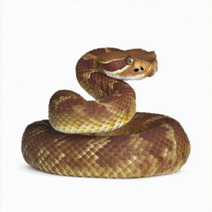 Fototapeta premium An isolated desert horned viper. Isolated on flat white background.