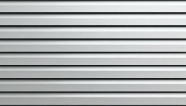 Clean white aluminum siding offers a modern metallic facade detail. Horizontal paneling creates a repeatable architectural texture for building exteriors. Smooth shiny surface is suitable for design.