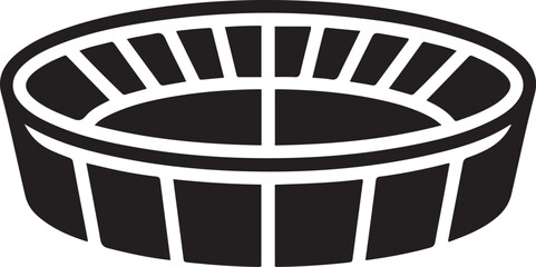 Stadium soccer icon vector illustration. Stadium symbol isolated on white background, black icon silhouette vector © MDROBIUL