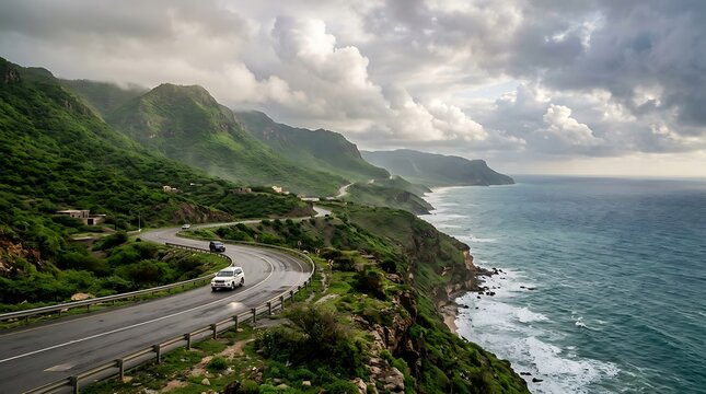 Coastal Road with Ocean View in Salalah Oman