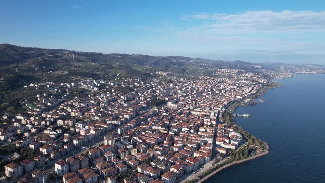 Karamursel, Kocaeli, Turkey. Karamursel is a town and district located in the province of Kocaeli. Aerial shot with drone.