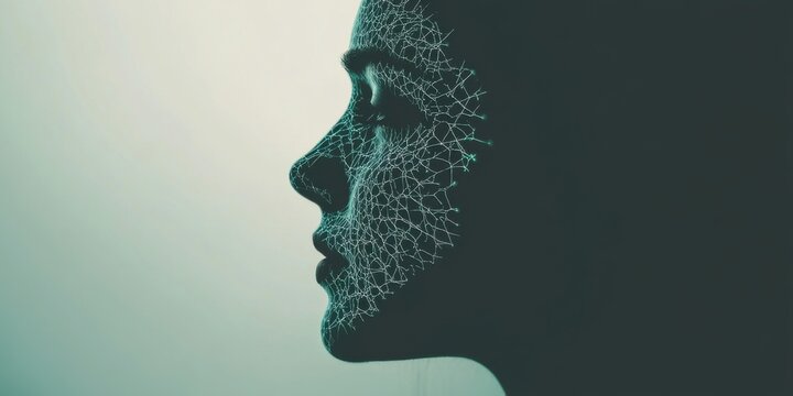 An Abstract Profile Portrait featuring Geometric Lines accompanied by Textures in its design