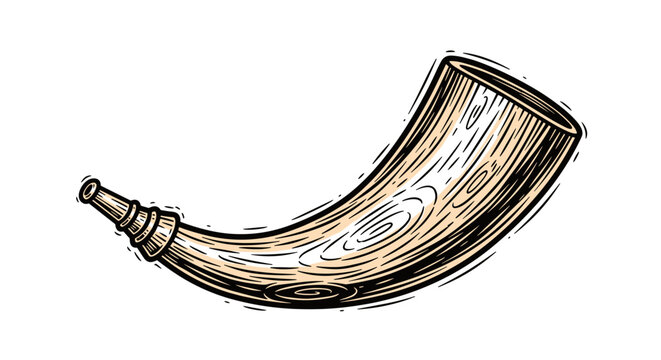 Vector Pinocut An antique illustration of a ceremonial horn.