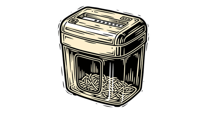 Vector Pinocut A detailed illustration of a paper shredder. 