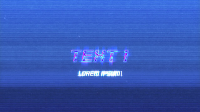 80s Retro Chrome Animated Text Title with Metallic Finish