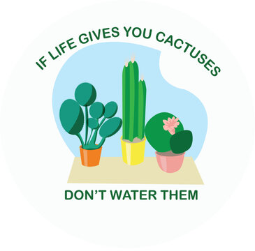 Happy cactus vector art