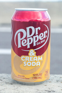 Pustynia, Poland - April 18, 2026: Dr Pepper cream soda.