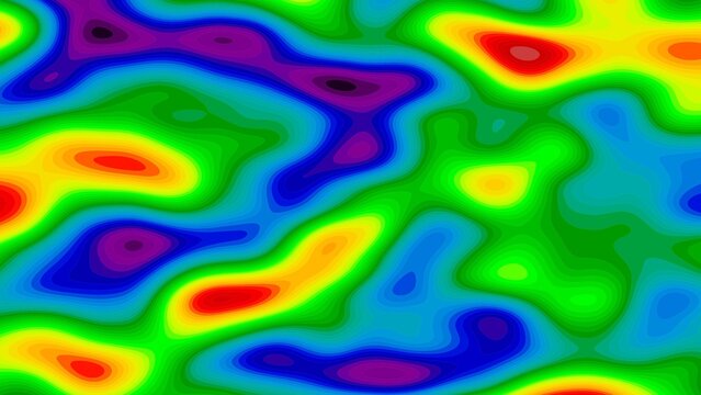 Abstract topographic heatmap for data visualization. Vibrant organic contours symbolize thermal energy, terrain mapping and scientific analysis. Fluid gradient background for tech & creative designs.