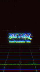 Vertical Retro Neo-Futuristic Text Title for Mobile Tech Stories