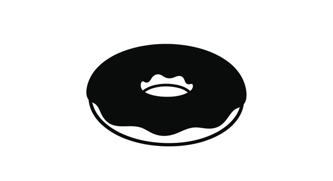 Donut silhouette on a white background simple black and white design