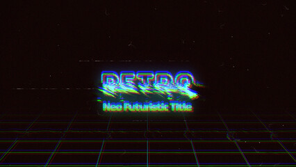 Retro Neo-Futuristic Animated Text Title with Sci-Fi Style