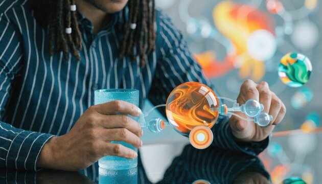 Person adjusting realtime bidding strategies on a sleek programmatic platform vibrant dashboard visuals fading into subtle blur around them.