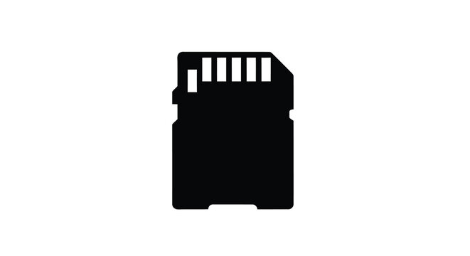 sd card silhouette on a white background