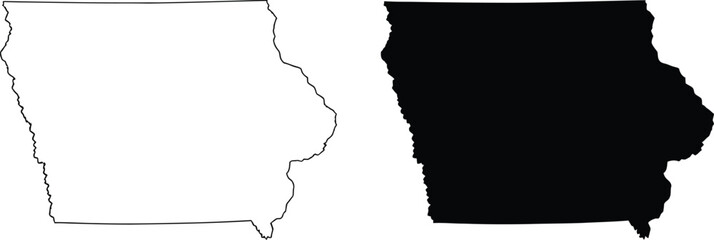 Iowa state map shape Vector © JESMIN