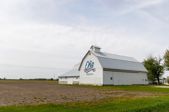 Bono, OH - April 27, 2026:  Barn in Ohio painted with Ohio Bicentennial on the side