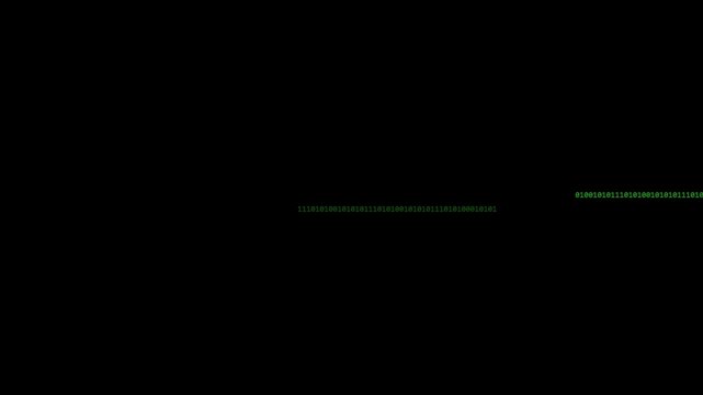 Digital binary code streaming data animation