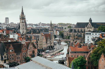 Obraz premium Rooftop City View from Gravensteen Castle