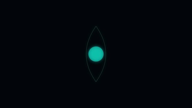 Glowing cyan eye minimalist motion animation