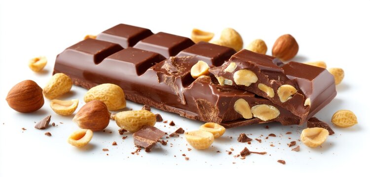 Delicious Milk Chocolate Bar with Whole Hazelnuts and Crumbles.