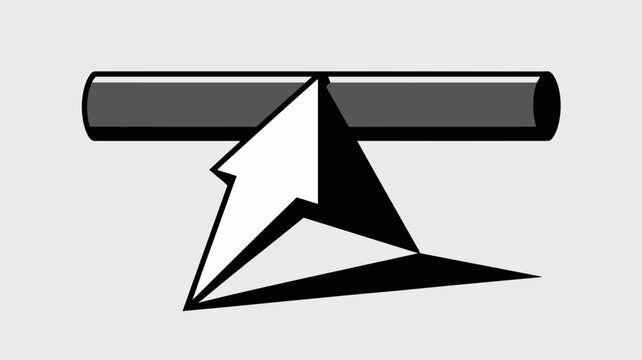 Abstract leverage icon with arrow and bar &ndash; Suitable for weightlifting apps, power dynamics, or engineering principles.