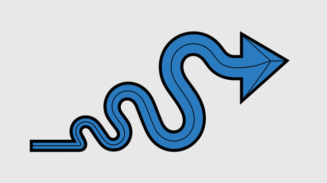 Gradient blue winding roadmap arrow &ndash; Great for project management software, journey maps, or success coaching content.