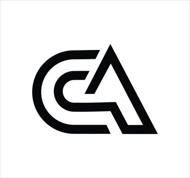 cca cc ca ac a c letter logo design. Minimal monogram emblem, classic style  Alphabet vector logo design. Premium Business logo, White background