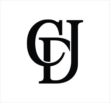 cdj cd dj d j c letter logo design. Minimal monogram emblem, classic style  Alphabet vector logo design. Premium Business logo, White background