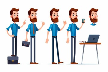Fototapeta premium Team of business professionals collaborating with digital devices in modern office environment