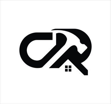 cr real estate home rc r c letter logo design. Minimal monogram emblem, classic style  Alphabet vector logo design. Premium Business logo, White background