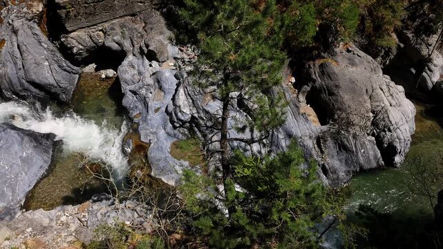 the famous landwasser river in graubuenden switzerland 4k video