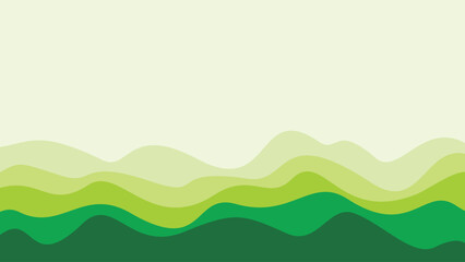 Obraz premium Seamless green wave vector background illustration