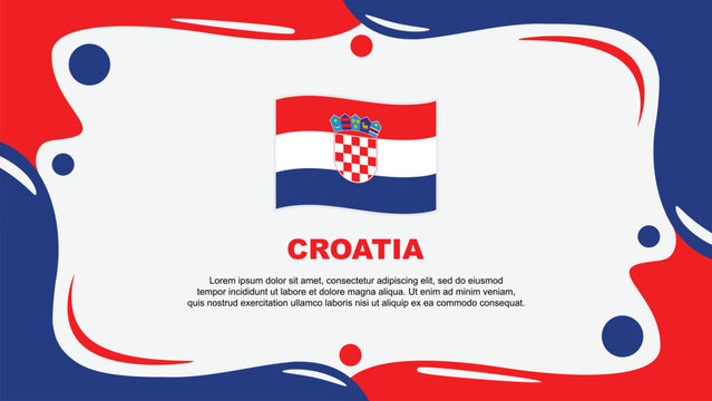 Croatia Flag Abstract Background Flat Design Template. Croatia Independence Day Banner Wallpaper Vector Illustration. Croatia Design
