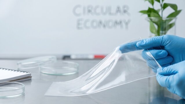 Inspecting Biodegradable Polymer Sample for Circular Economy in Global Manufacturing