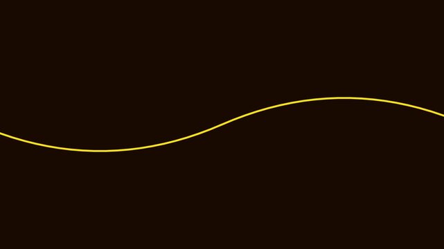 Minimalist gold wave line on black animation