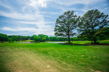 Naklejka premium The land tells a story with every contour and slope, The Château Élan Golf Club, Braselton, Georgia, United States of America
