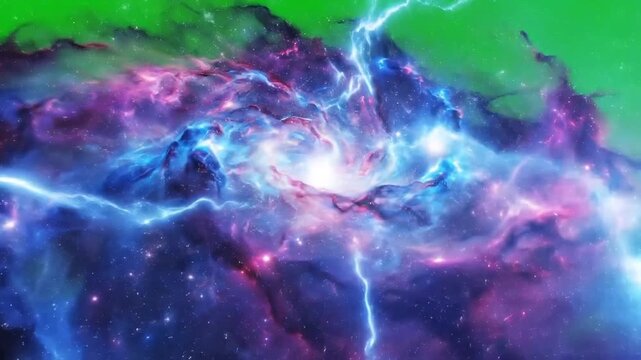 Vibrant cosmic nebula with swirling energy and bright stars, suggesting creation and wonder.