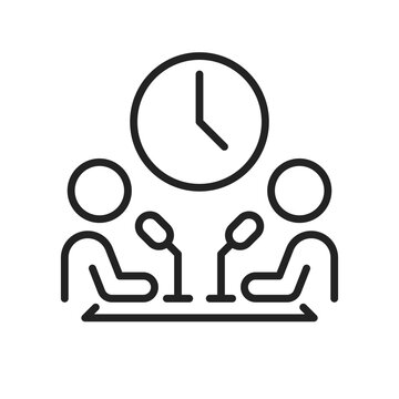 podcast time interview recording session clip art icon symbol, global communications concept, content creation, radio roadcasting, recording studio, live streaming, communication occupation, isolated 