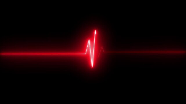 glowing neon heart pulse. Heart beat. Healthcare vector medical background with heart cardiogram. Cardiology concept with pulse rate diagram.EKG heart rate monitor. Heartbeat pulse.4k