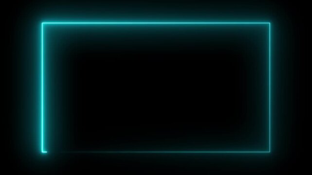 Lightning border frame on black background animation.futuristic interface dashboard digital ai series colorful neon glow loop background abstract motion screen animated box shapes lines design laser.