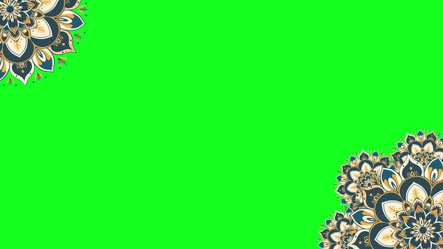 Mandala ornament for Islamic activities with green screen background.