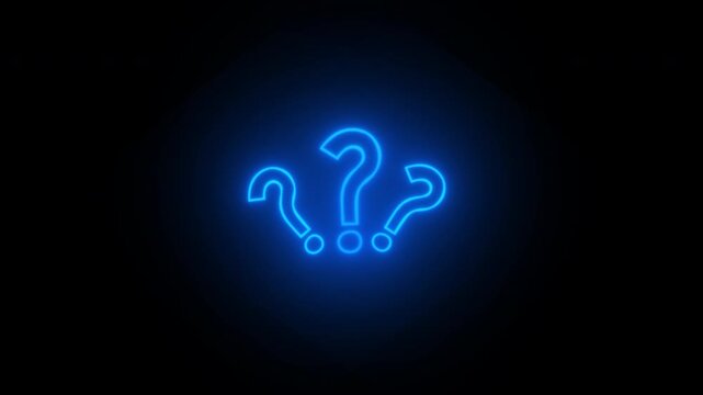 Glowing Question Marks Animation with Alpha Channel &ndash; Neon Confusion Concept.
Question Symbol Animation &ndash; FAQ Concept Neon Overlay.