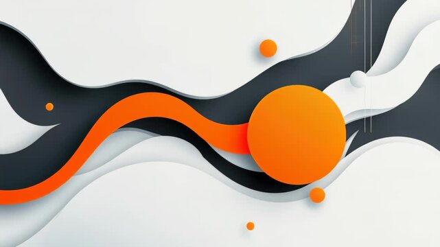 Abstract Geometric Composition: A dynamic arrangement of flowing lines, bold shapes, and vibrant color creates a captivating visual display, perfect for adding a touch of modern flair to any project.