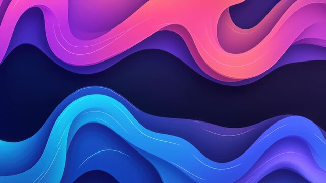 Color Wave Abstract: A vibrant cascade of layered, undulating forms in gradients of blue, purple, and coral, create a captivating visual journey. 