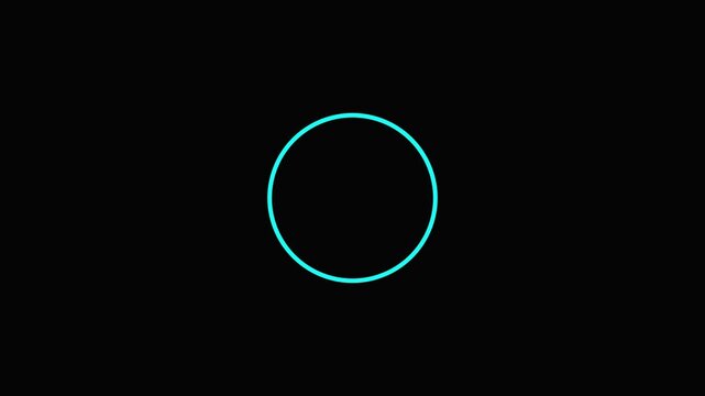 Neon cyan loading circle animation glowing
