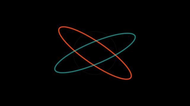 Rotating orbital rings science animation