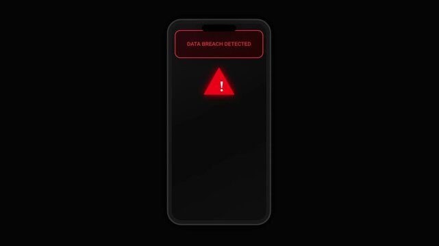 Digital Security Alert Data Breach Protection on Mobile Phone